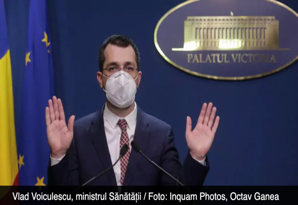 Vlad Voiculescu a fost amendat cu suma de 1.500 lei pentru că nu a purtat mască de protecţie în Parlament