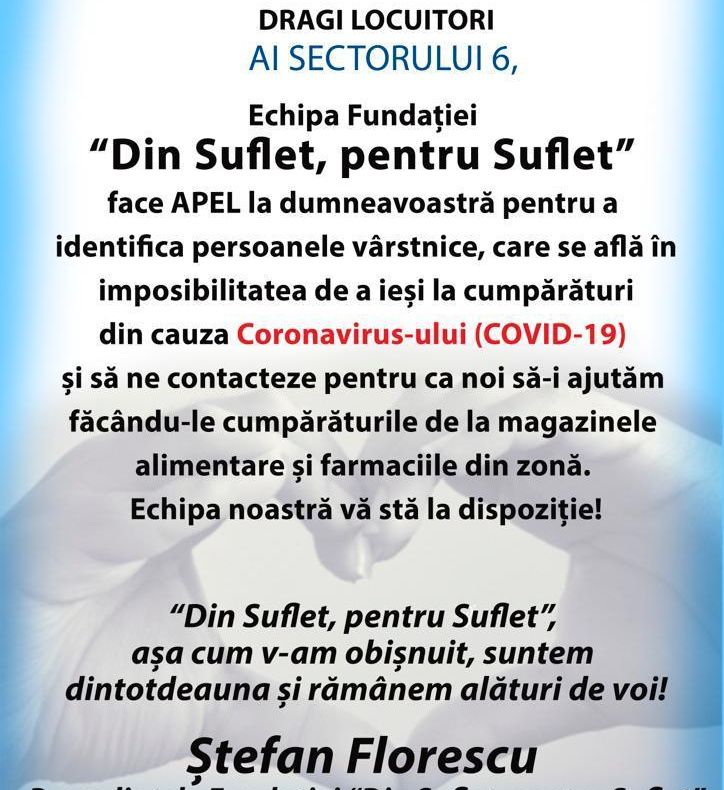 Ștefan Florescu, PMP sector 6, sare în ajutorul persoanelor vulnerabile